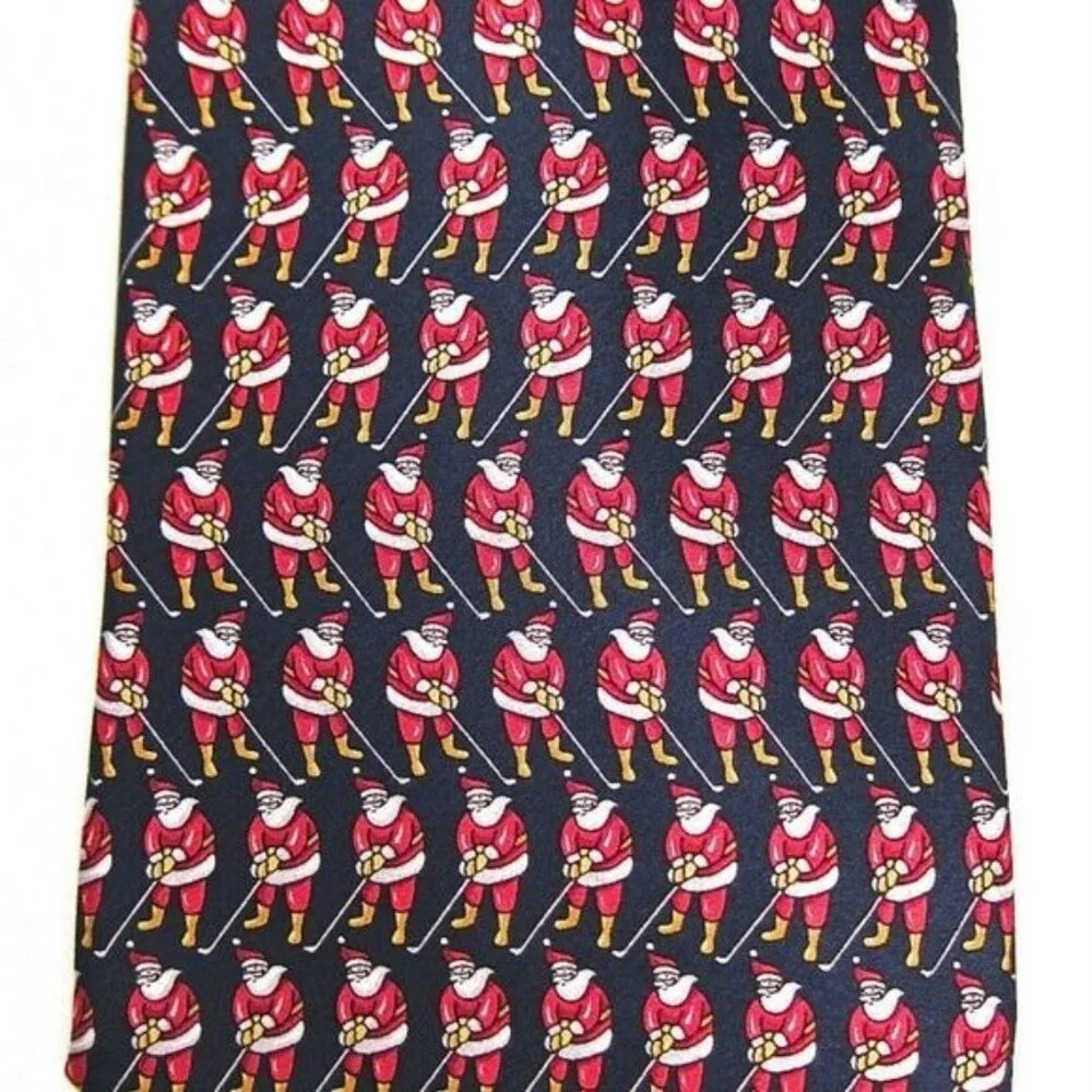 Hallmark Christmas Tie Mens Santa Golfing Silk Holiday Party